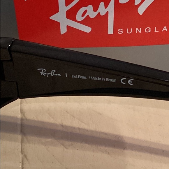 RAY-BAN NEW 57MM RECTANGLE SUNGLASSES BLACK/CRYSTAL GREEN - Picture 11 of 11